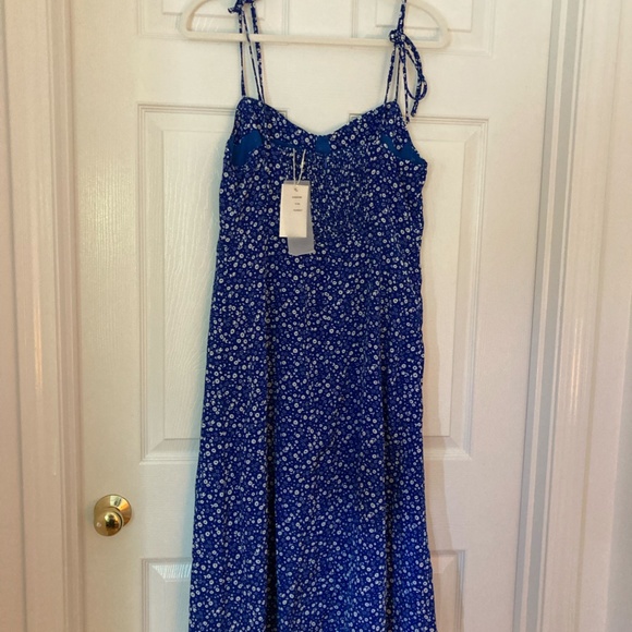 Commense Sweetheart Mini Floral Strap Slit Midi Dress - Picture 3 of 3